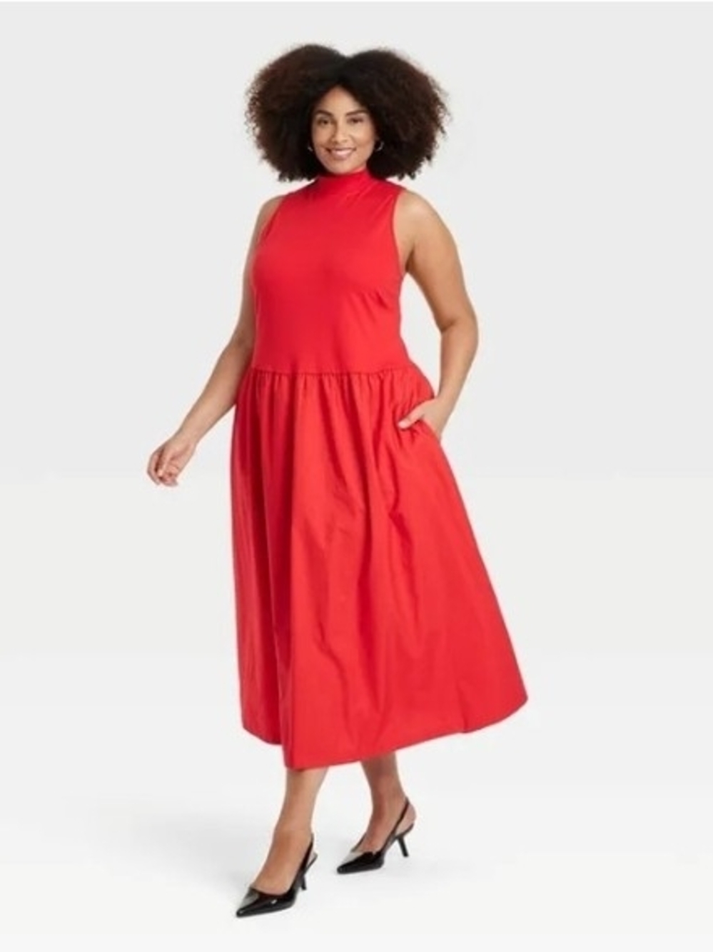 A New Day Sleeveless High-Neck Red Maxi Dress